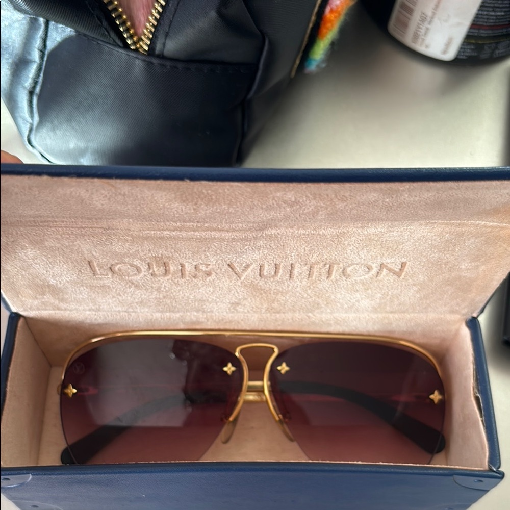 Authentic Louis Vuitton Gold and pink Sunglasses